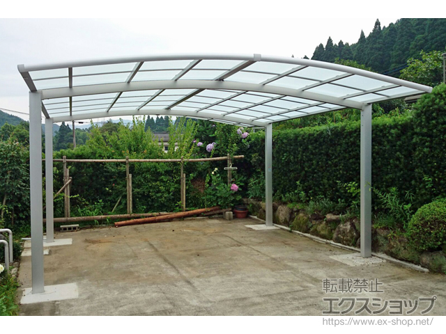 熊本県水俣市ののカーポート ネスカR (ラウンドスタイル) ワイド 積雪〜20cm対応 施工例