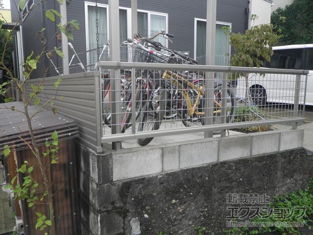 熊本県熊本市ののフェンス・柵 ミエーネフェンス 目隠しルーバータイプ 自由柱 施工例