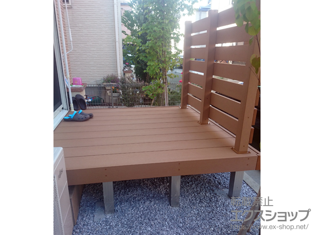 埼玉県草加市ののウッドデッキ マージウッドデッキ＋マージウッドデッキ用 ルーバーデッキフェンス 施工例