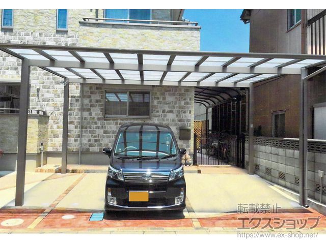 愛知県海部郡蟹江町ののカーポート ネスカF (フラットスタイル) ワイド 積雪〜20cm対応 施工例