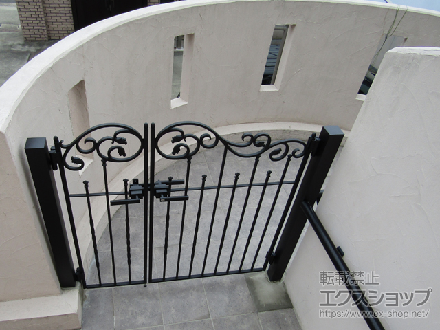 愛知県名古屋市のの門扉 ラフィーネ門扉1型 両開き親子 柱使用 施工例