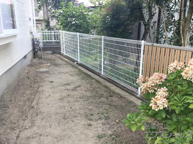 宮城県仙台市ののフェンス・柵 ハイグリッドフェンスN8型 フリーポールタイプ 施工例