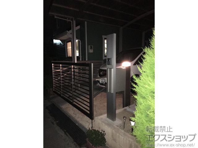 山梨県中央市のの機能門柱・ポスト ルシアス 機能門柱 B01型 独立仕様 施工例