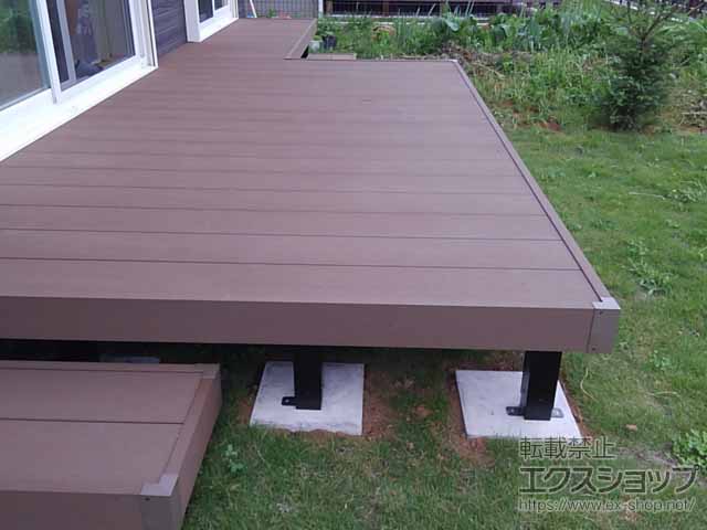 茨城県つくば市ののウッドデッキ リウッドデッキ200＋独立式リウッドステップ2型×2台 施工例