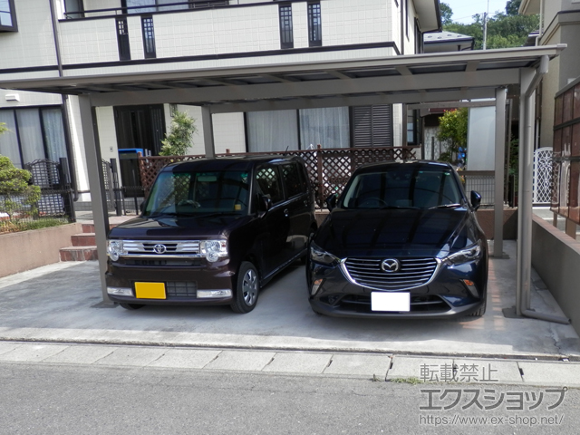 福島県白河市ののカーポート ソリッドポート ワイド 積雪〜20cm対応 施工例