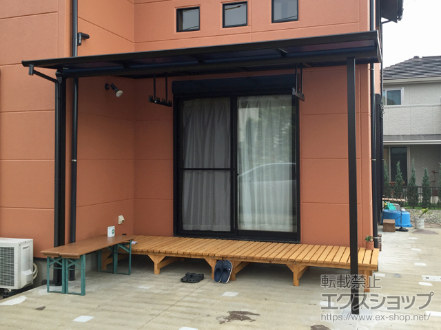 佐賀県鳥栖市ののテラス屋根 プレシオステラス F型 テラスタイプ 単体 積雪〜20cm対応 施工例