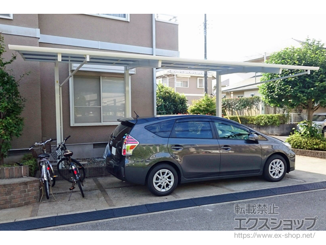 千葉県佐倉市ののカーポート レイナポートREグラン 延長 前下がり 積雪〜20cm対応 施工例