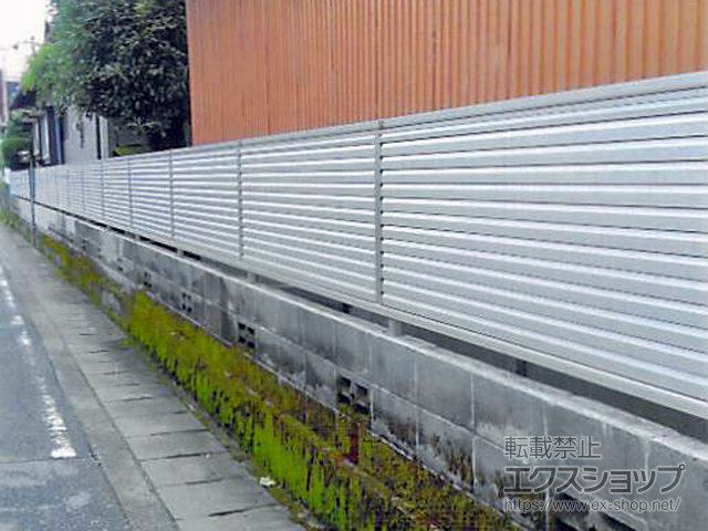 熊本県熊本市ののフェンス・柵 ミエーネフェンス 目隠しルーバータイプ 自由柱施工 施工例