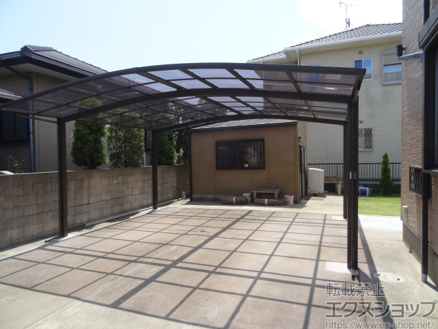 茨城県神栖市ののカーポート ネスカR (ラウンドスタイル) ワイド 積雪〜20cm対応 施工例