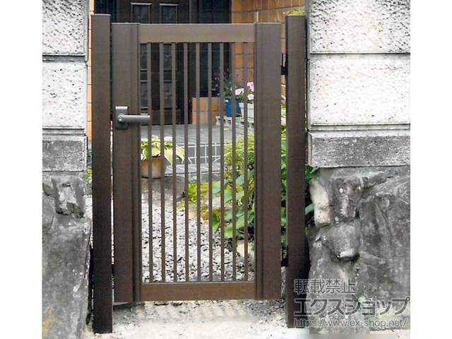 兵庫県姫路市のの門扉 エクスライン門扉13型 片開き 門柱使用 施工例