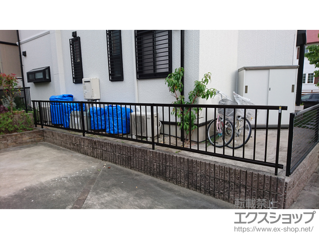 愛知県みよし市ののフェンス・柵 ミエッタフェンス 防犯たて格子タイプ 自由柱施工 施工例
