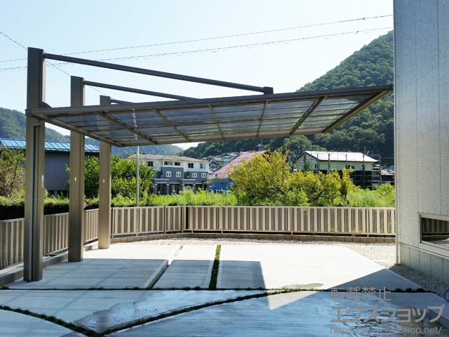 岐阜県岐阜市ののカーポート ダブルフェース 側面支持タイプ  積雪〜20cm対応 施工例