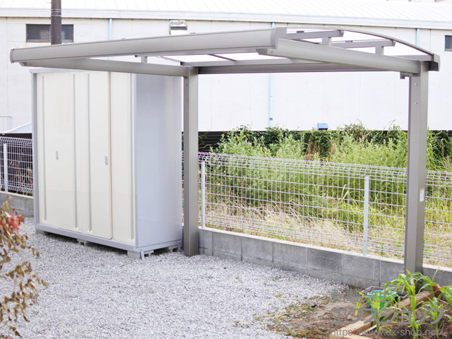 静岡県浜松市ののサイクルポート・駐輪場 フーゴAミニ (アーチスタイル) 積雪〜20cm対応 施工例