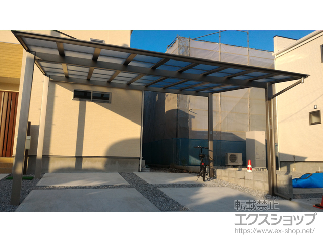 宮崎県宮崎市ののカーポート ネスカF (フラットスタイル) ワイド 積雪〜20cm対応 施工例