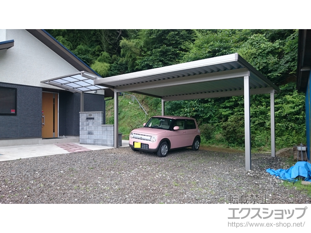 宮城県宮城郡松島町のLIXIL リクシル（トステム）のカーポート テリオスポートIII 1500 2台用 角柱4本柱 積雪〜50cm対応 施工例