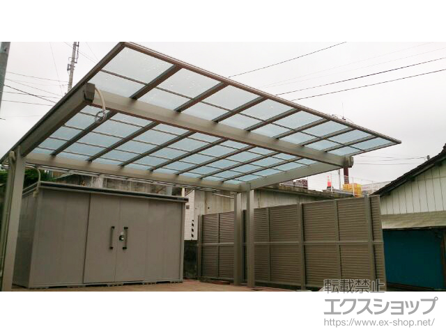 宮城県名取市ののカーポート エフルージュツインEX 後方支持タイプ 積雪〜20cm対応 施工例
