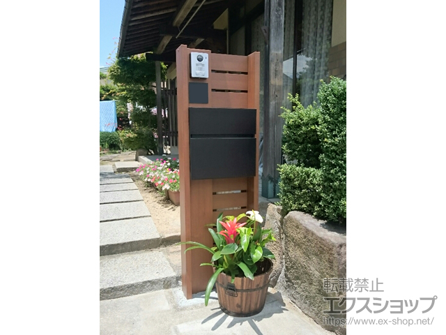 岡山県倉敷市のの機能門柱・ポスト ルシアスポストユニット BW03型（照明なしタイプ） 施工例