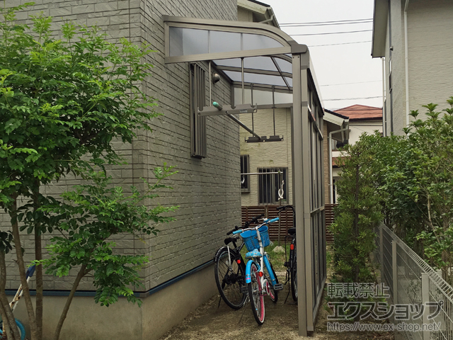 福岡県行橋市のLIXIL リクシル（トステム）のストックヤード スピーネストックヤードR型 パネルタイプ 片袖壁仕様 積雪〜20cm対応 施工例