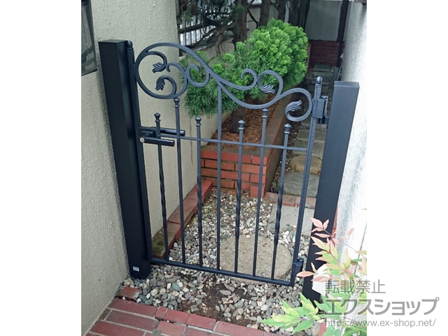神奈川県川崎市のの門扉 ラフィーネ門扉1型 片開き 柱使用 施工例