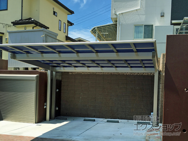 福島県いわき市ののカーポート エフルージュツインEX 後方支持タイプ 積雪〜20cm対応 施工例