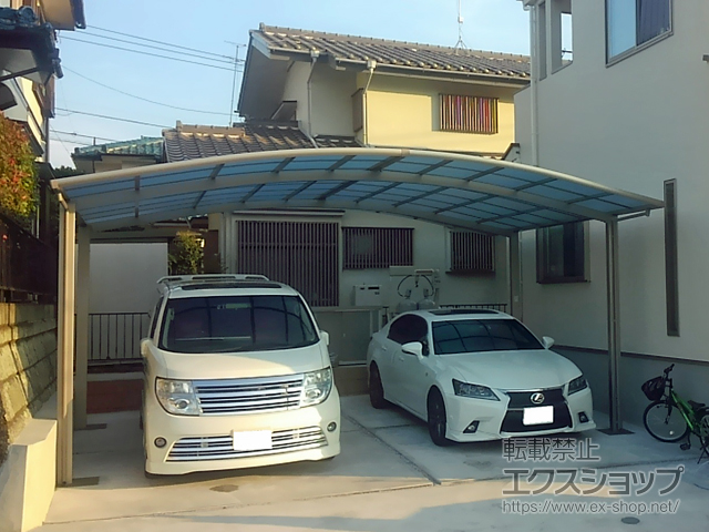 神奈川県横浜市ののカーポート ネスカR (ラウンドスタイル) ワイド 積雪〜20cm対応 施工例
