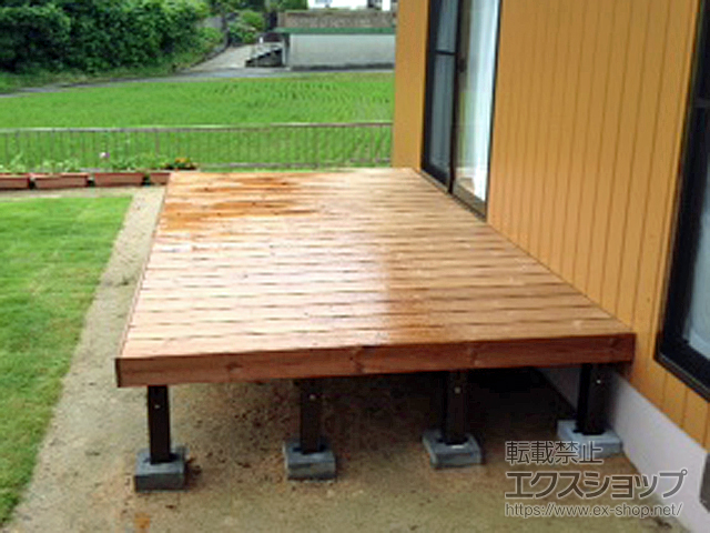 山口県宇部市ののウッドデッキ 天然木タンモクサーモデッキセット 施工例
