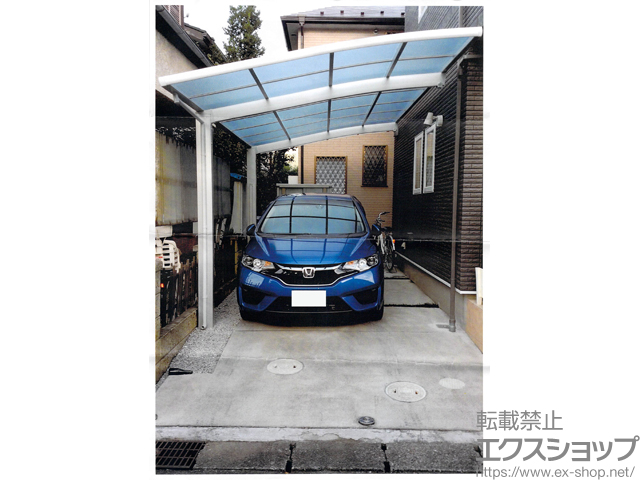 東京都日野市ののカーポート フーゴR (ラウンドスタイル) 積雪〜30cm対応 施工例