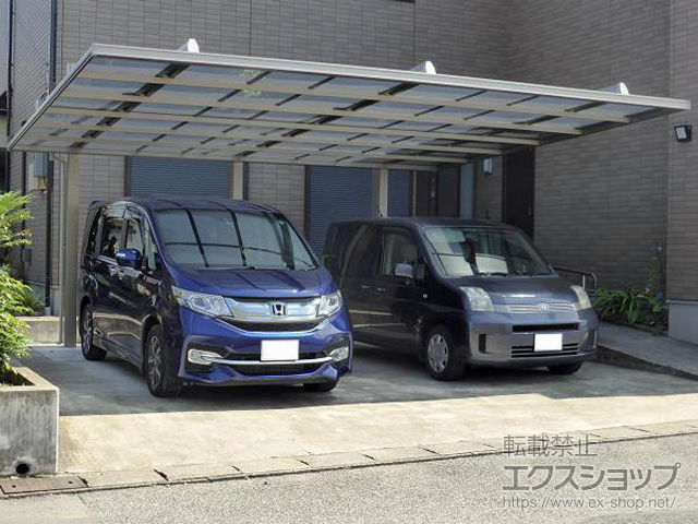 栃木県塩谷郡高根沢町ののカーポート ダブルフェース 背面支持タイプ 積雪〜20cm対応 施工例