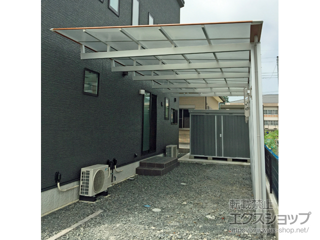 栃木県鹿沼市ののカーポート ニューマイリッシュ 縦連棟 通常勾配 前上がり マテリアルカラー 積雪〜20cm対応 施工例