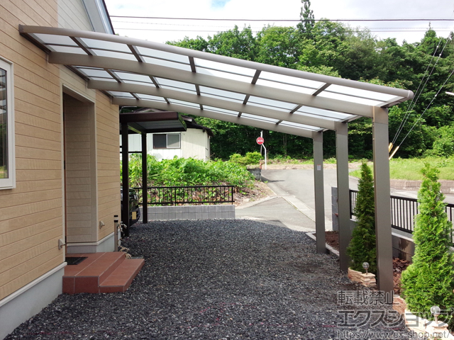 岩手県花巻市のLIXIL リクシル（トステム）のカーポート ルーフポートシグマIII 1500 落雪後枠 積雪〜50cm対応 施工例