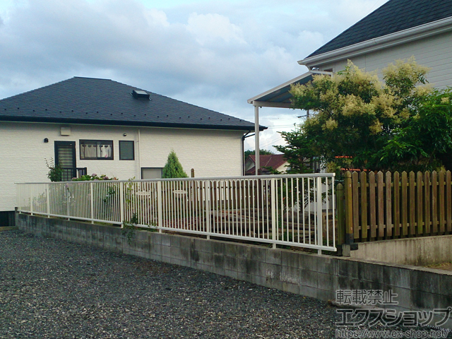 福岡県直方市ののフェンス・柵 ミエッタフェンス 防犯たて格子タイプ 自由柱施工 施工例