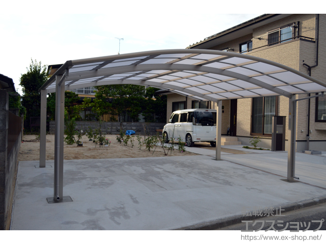 福島県福島市ののカーポート プレシオスポート ワイド 積雪〜20cm対応 施工例
