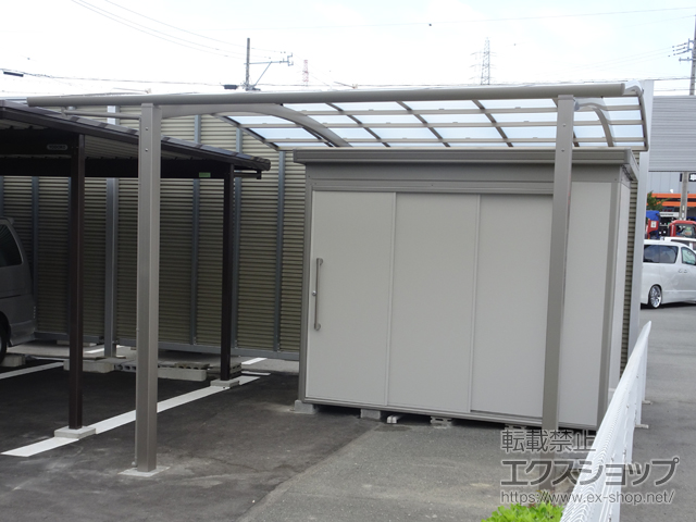 静岡県浜松市ののカーポート ネスカR (ラウンドスタイル) ワイド 積雪〜20cm対応 施工例