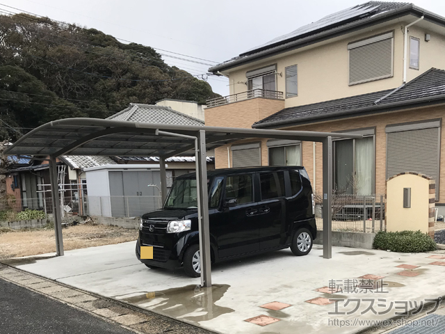 佐賀県唐津市ののカーポート ネスカR (ラウンドスタイル) ワイド 積雪〜20cm対応 施工例
