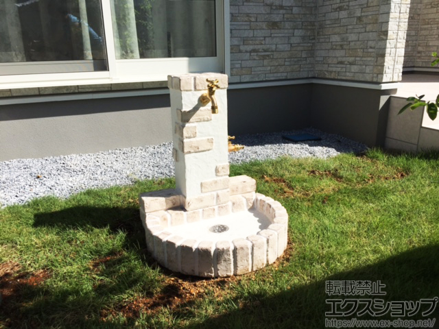 栃木県宇都宮市のの立水栓・ガーデンシンク 立水栓ユニット レトロブリックタイプ 施工例