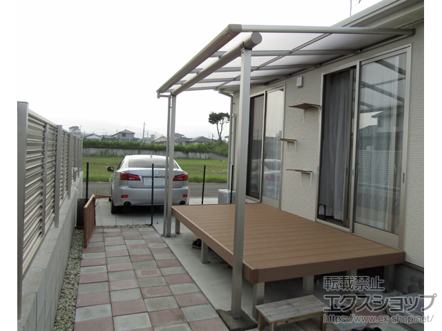 宮崎県児湯郡都農町ののテラス屋根 プレシオステラス F型 テラスタイプ 単体 積雪〜20cm対応 施工例