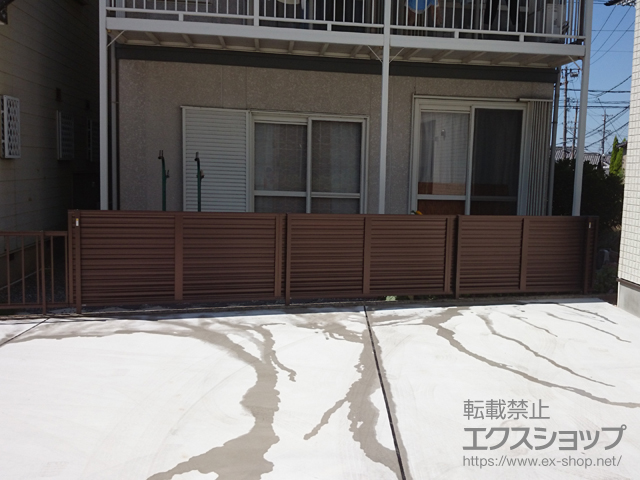 愛知県常滑市ののフェンス・柵 ミエーネフェンス 目隠しルーバータイプ 自由柱施工 施工例