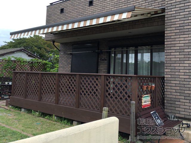 茨城県那珂郡東海村のLIXIL リクシル（トステム）のオーニング・日よけ 彩風 あやかぜ L型 フリルタイプ 手動式 施工例