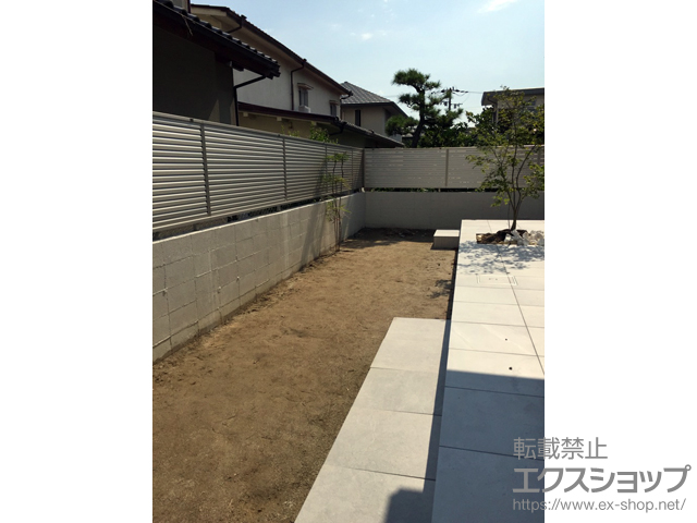 大阪府吹田市ののフェンス・柵 ミエーネフェンス 目隠しルーバー 自由柱 施工例
