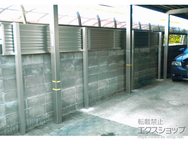 宮城県仙台市ののフェンス・柵 ミエーネフェンス　目隠しルーバータイプ　2段支柱 施工例