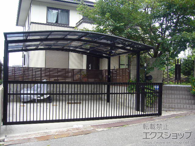 大阪府南河内郡河南町ののカーポート ネスカR (ラウンドスタイル) ワイド 積雪〜20cm対応 施工例