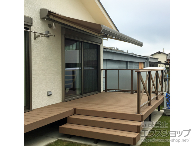 千葉県長生郡一宮町のLIXIL リクシル（トステム）のオーニング・日よけ 彩風 あやかぜ L型　手動式 ボックスタイプ 施工例