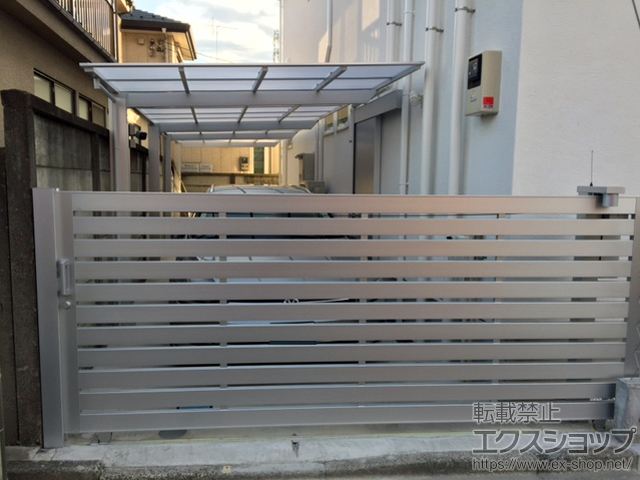 東京都練馬区ののカーゲート ラグード3型 片引きタイプ 電動タイプ 3514 施工例