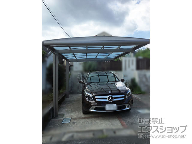 鹿児島県鹿児島市ののカーポート フーゴAプラス (アーチスタイル) 耐雪風圧強化パッケージ 積雪〜30cm対応 施工例