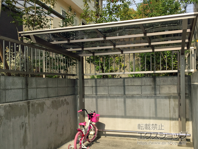 大分県大分市ののサイクルポート・駐輪場 フーゴFミニ (フラットスタイル) 積雪〜20cm対応 施工例