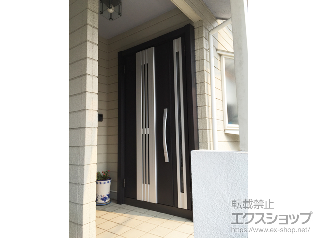 福岡県北九州市のLIXIL リクシル（トステム）の玄関ドア リシェントII 断熱K4仕様 親子仕様(ランマ無)L F86型※タッチキー(キー付リモコン)仕様 施工例