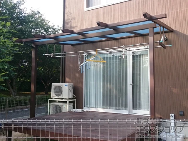 大分県大分市のYKKAPのテラス屋根 サザンテラス (パーゴラ仕様) テラスタイプ 単体 積雪～20cm対応 施工例