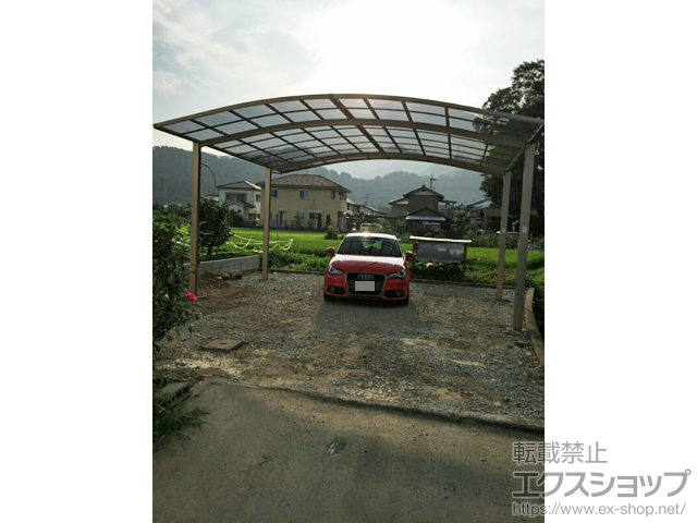 兵庫県宍粟市ののカーポート ネスカR (ラウンドスタイル) ワイド 積雪〜20cm対応 施工例