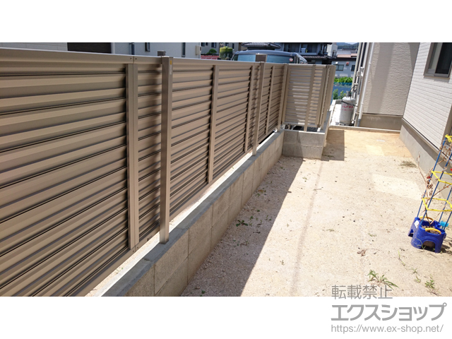 広島県広島市ののフェンス・柵 ミエーネフェンス 目隠しルーバータイプ 自由柱施工 施工例