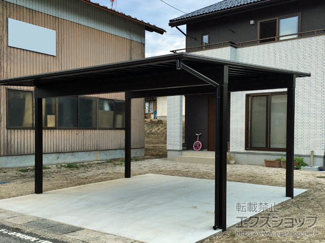 島根県仁多郡奥出雲町ののカーポート エフルージュ ツイン50 積雪〜50cm対応 施工例